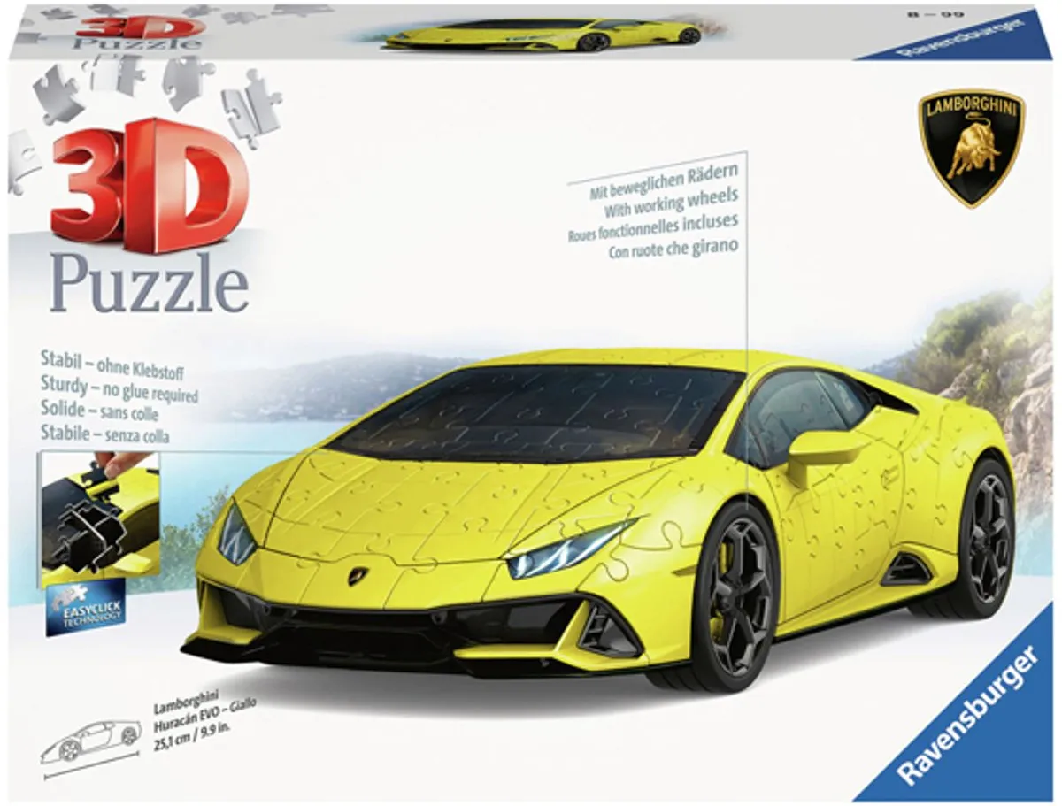 Ravensburger Lamborghini Huracán EVO Geel 3D Puzzel 108 Stuks