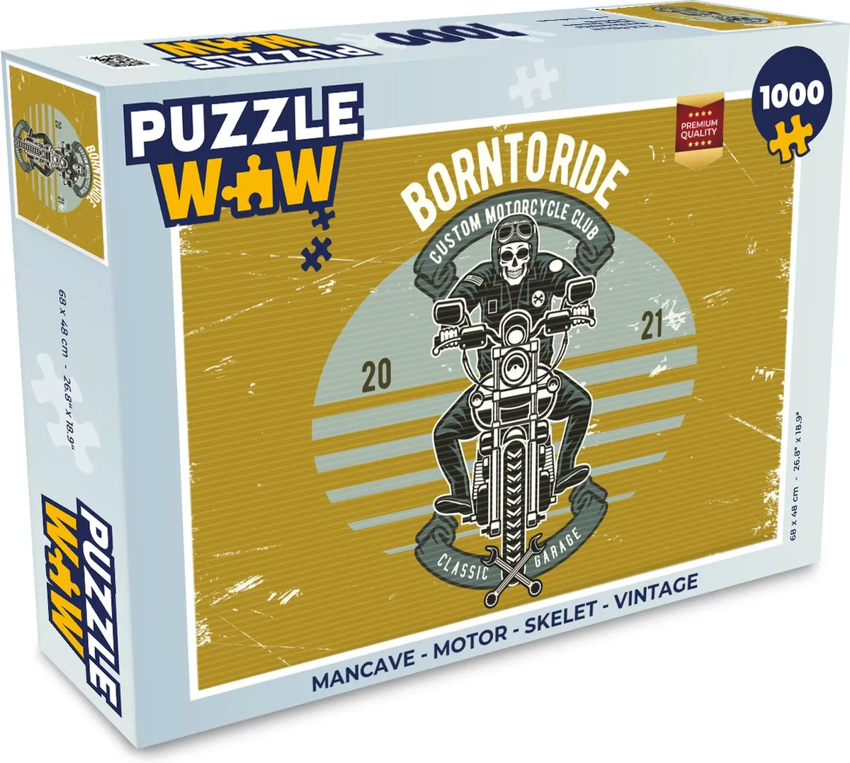 PuzzleWow Mancave Motor Skelet Legpuzzel 1000 Stuks