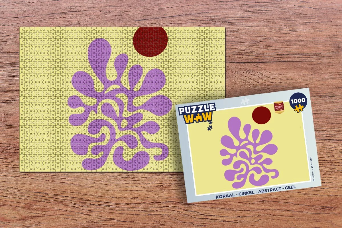 PuzzleWow Koraal Cirkel Abstract Legpuzzel 1000 Stuks - Geel
