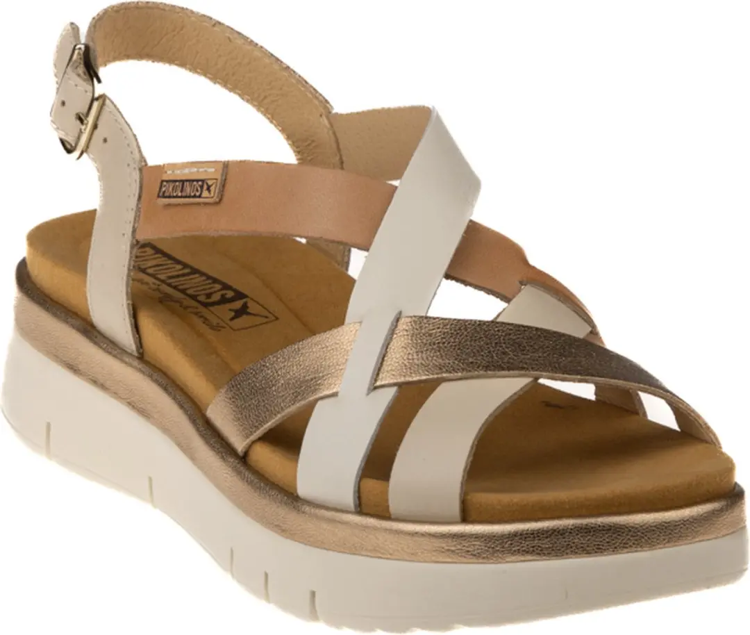 Pikolinos W4N-0650C1 Platte Sandalen - 37 - Wit/Beige