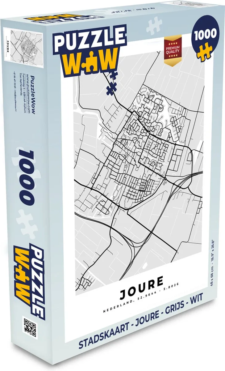 PuzzleWow Stadskaart Joure Legpuzzel 1000 Stuks
