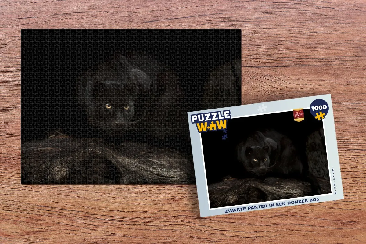 PuzzleWow Panter Bos Ogen Legpuzzel 1000 Stuks - Multicolor