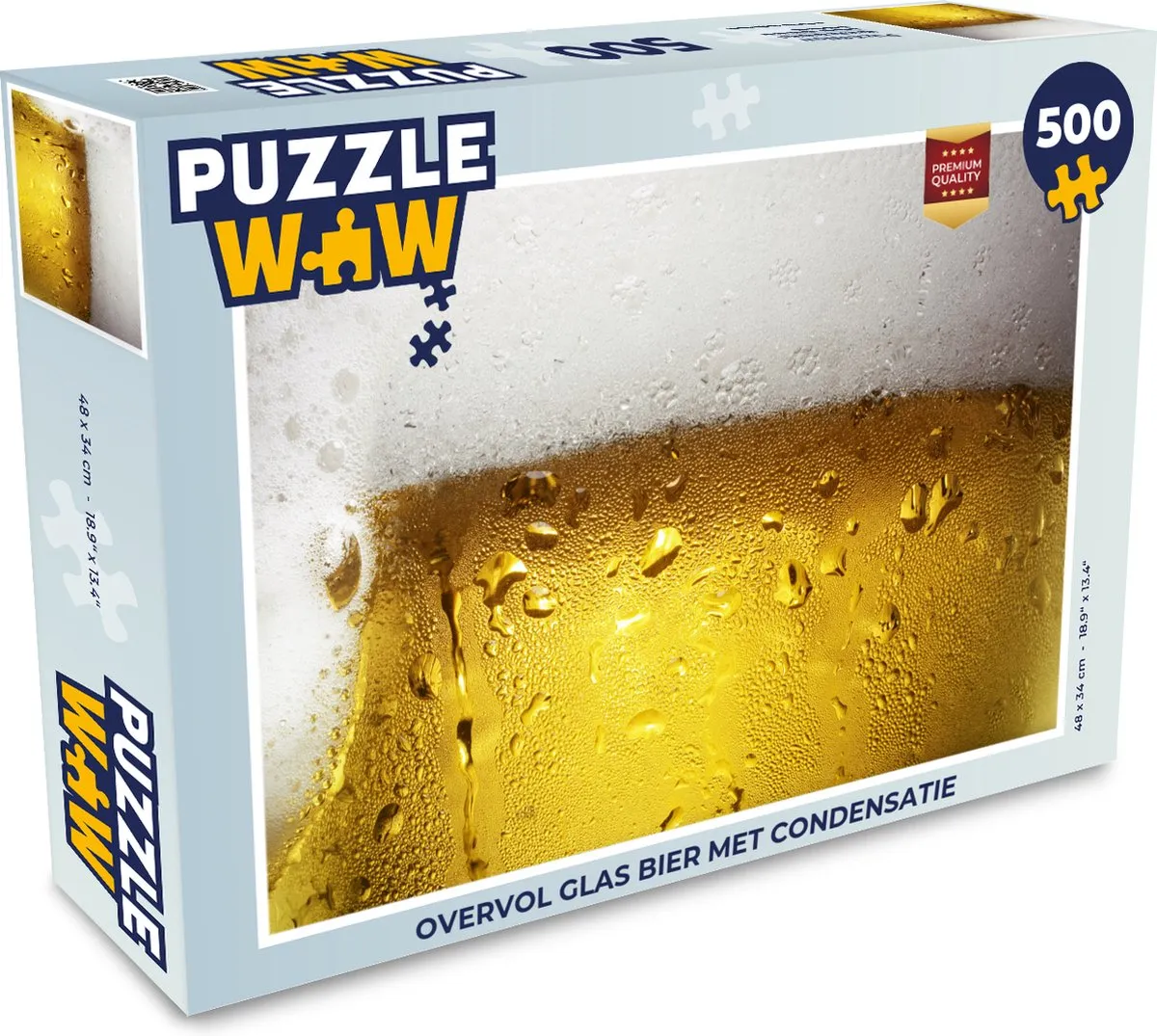 PuzzleWow Legpuzzel Overvol Glas Bier 500 Stuks