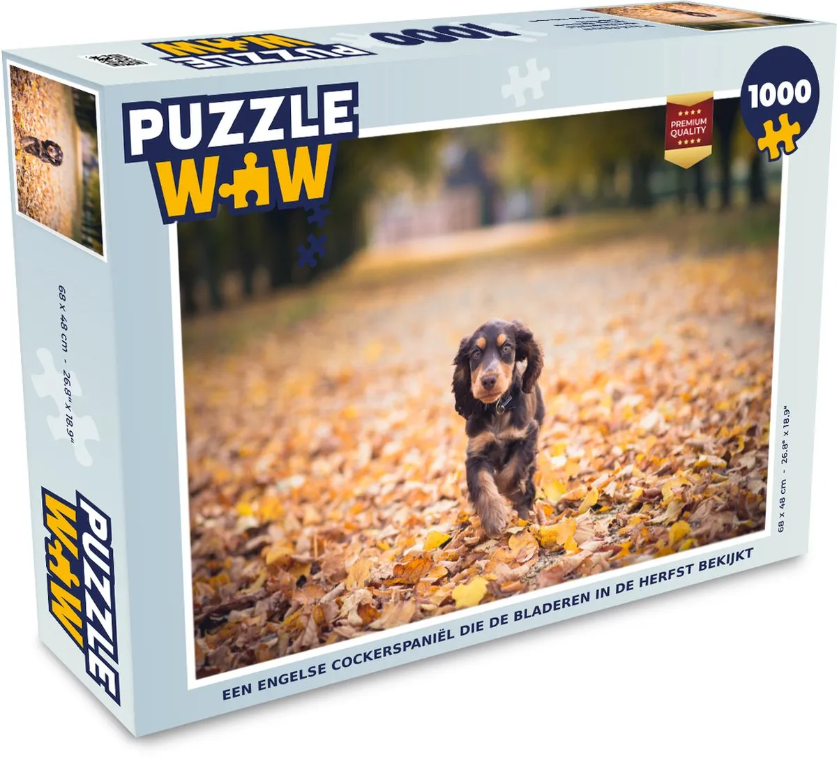 PuzzleWow Legpuzzel Een Engelse Cockerspaniëel Herfst 1000 Stuks - Multicolor