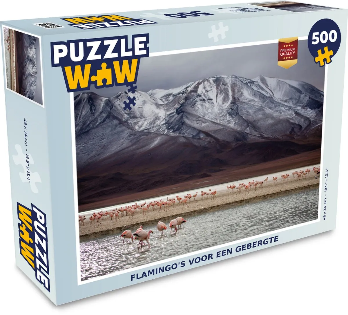 PuzzleWow Flamingo's Gebergte Legpuzzel 500 Stuks - Multicolor