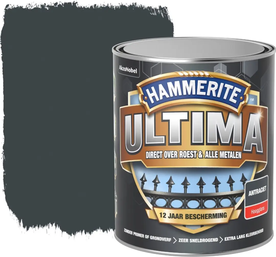 Hammerite Ultima Hoogglans Antraciet 750ml