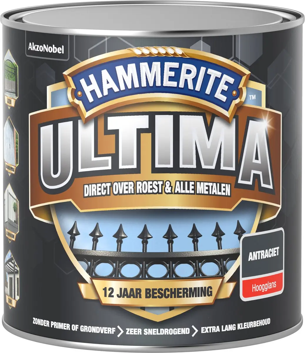 Hammerite Ultima Hoogglans Antraciet 750ml