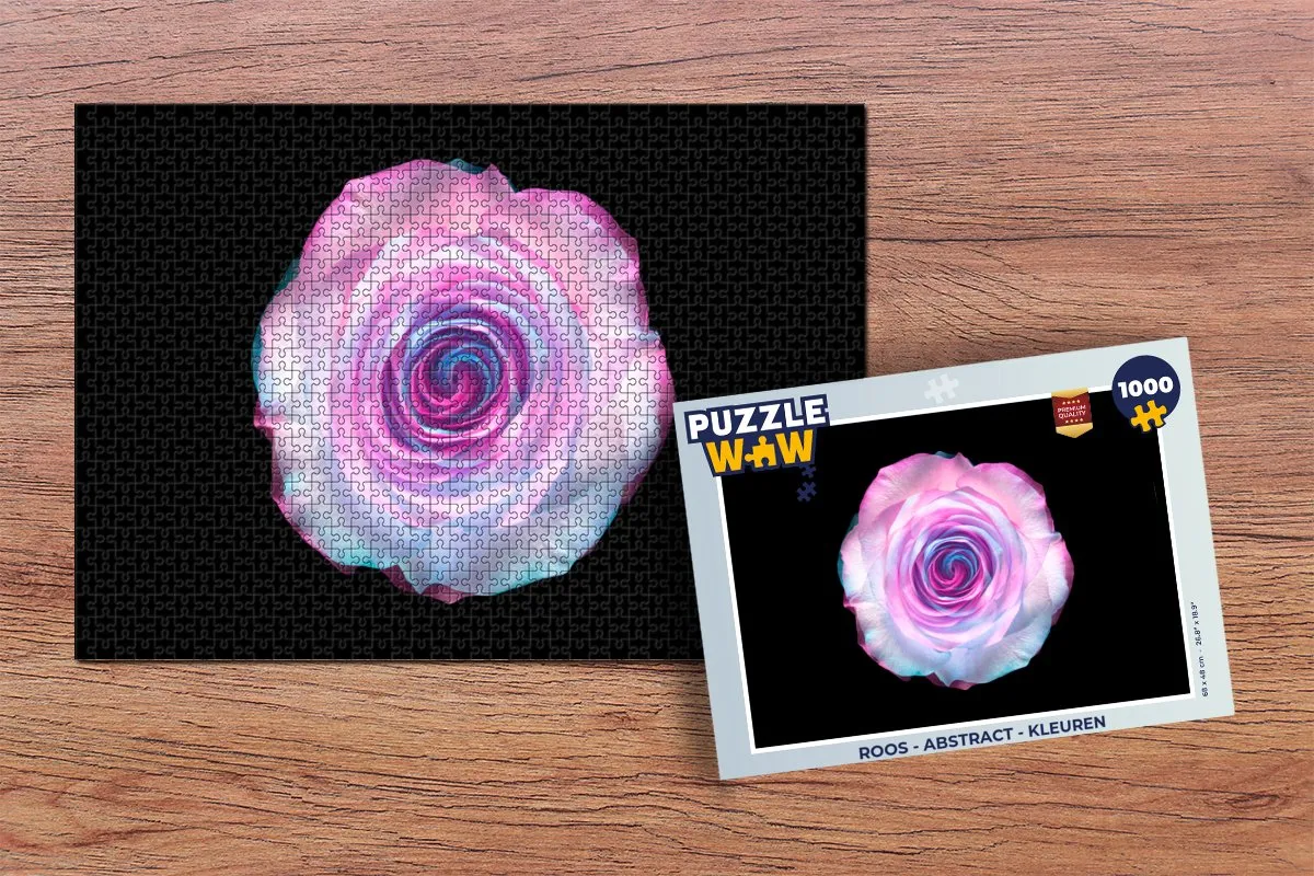 PuzzleWow Roos Abstract Legpuzzel 1000 Stuks - Multicolor