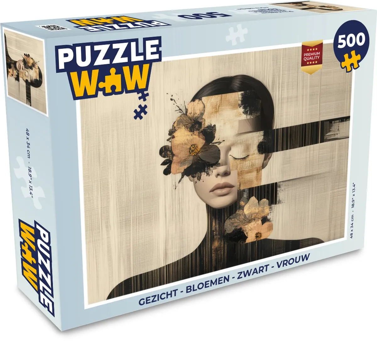 PuzzleWow Gezicht Bloemen Legpuzzel 500 Stuks