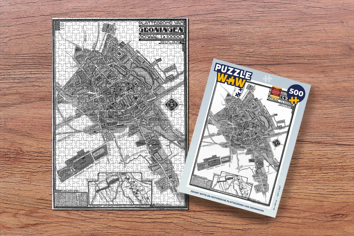 PuzzleWow Stadskaart Groningen Legpuzzel 500 Stuks