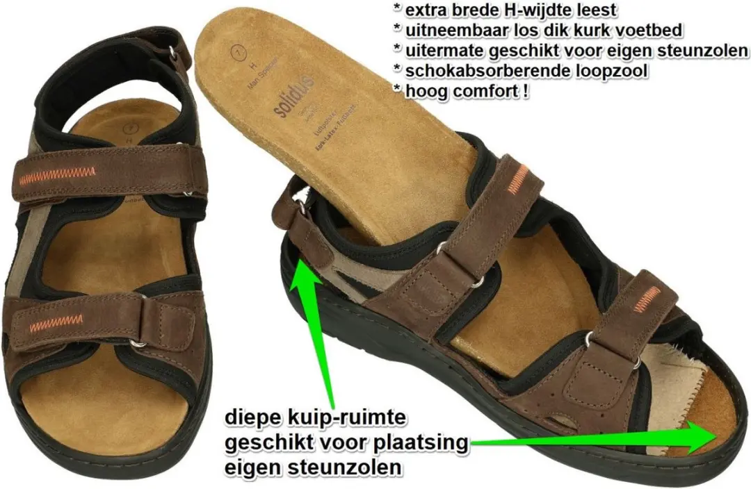 Solidus Man Spezial 78068-30448 Sandalen - Donkerbruin