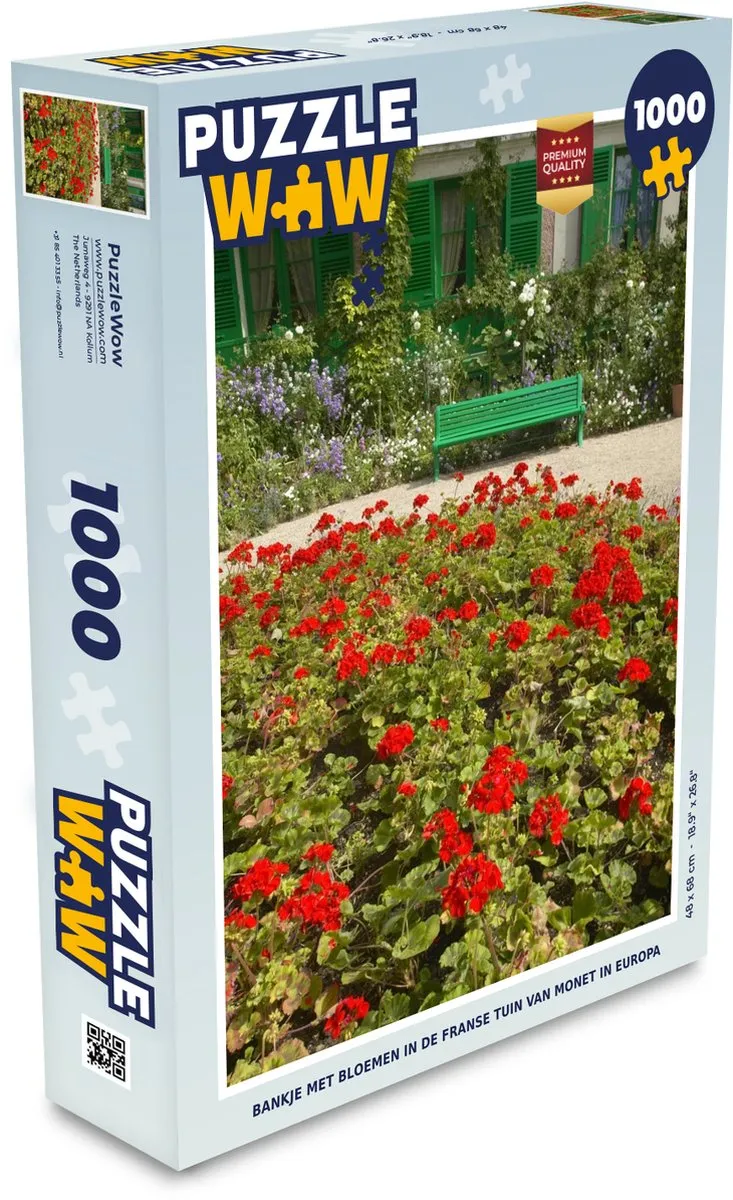 PuzzleWow Monet Franse Tuin Legpuzzel 1000 Stuks