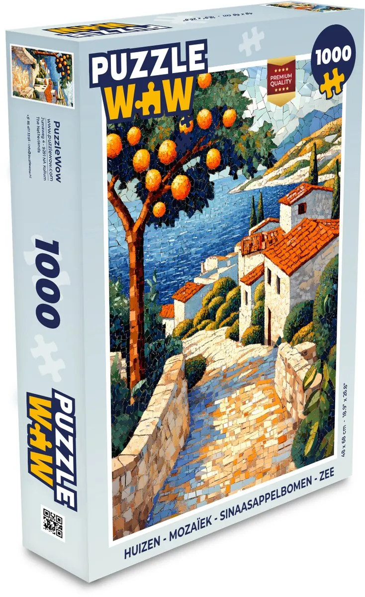 PuzzleWow Huizen Mozaïek Puzzel 1000 Stuks