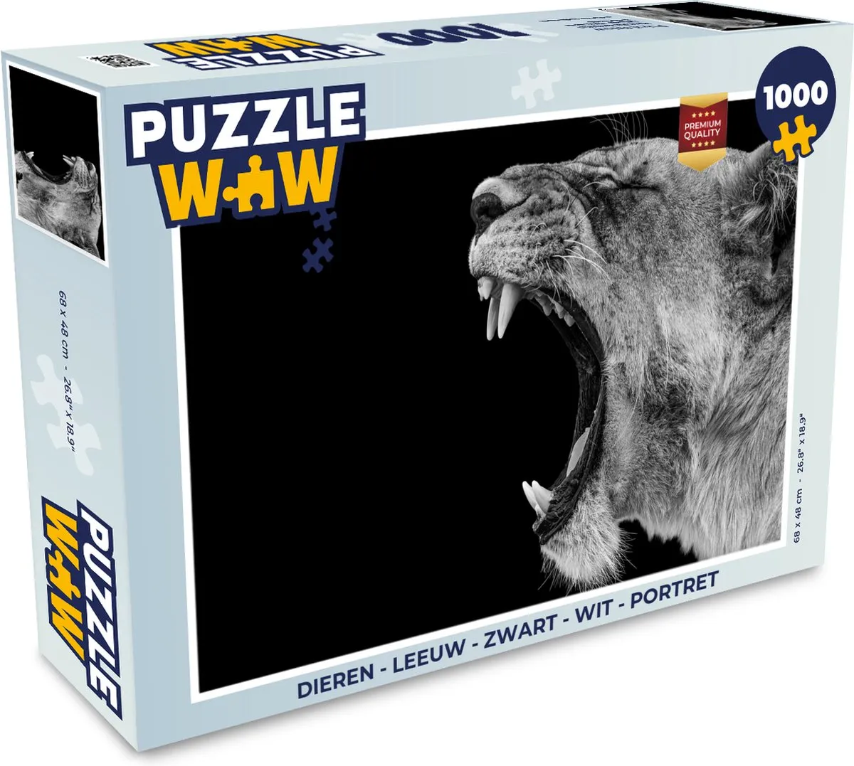 PuzzleWow Leeuw Legpuzzel 1000 Stuks - Multicolor