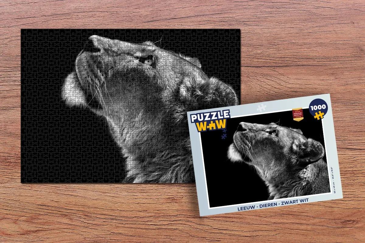 PuzzleWow Leeuw Dieren Legpuzzel 1000 Stuks - Multicolor