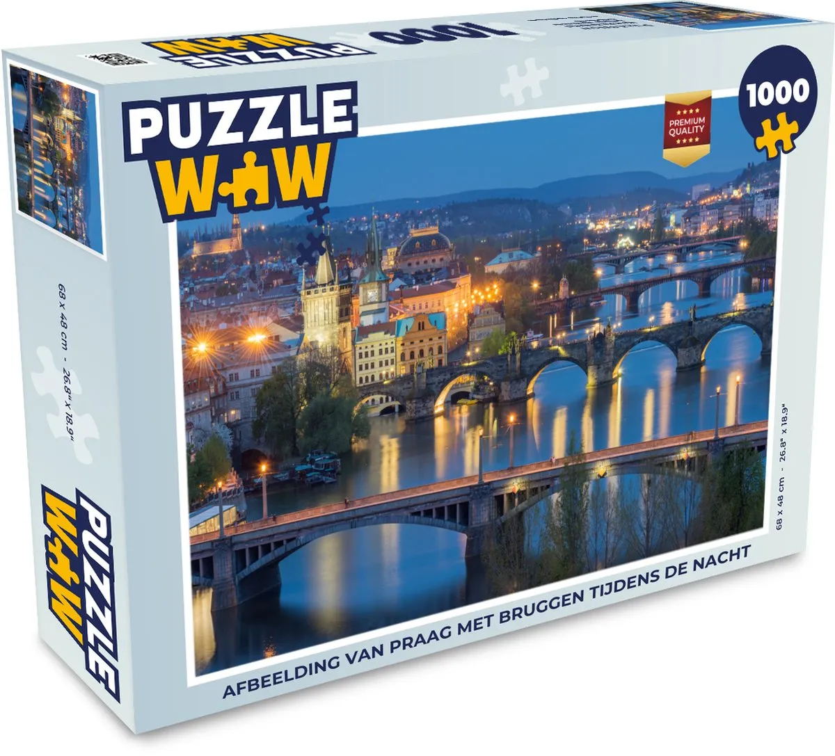 PuzzleWow Praag Bruggen Legpuzzel 1000 Stuks - Multicolor