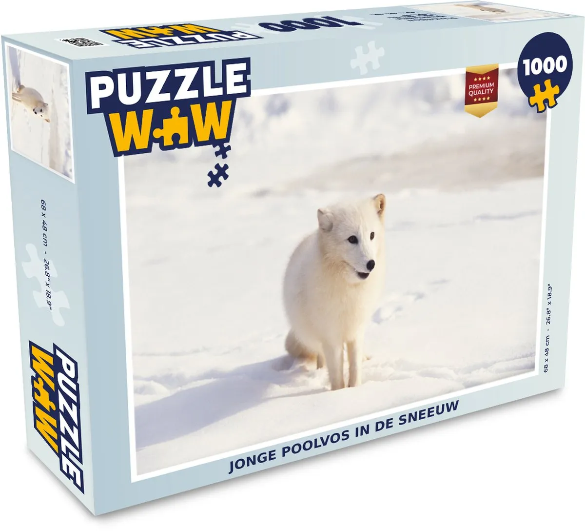 PuzzleWow Vos Sneeuw Legpuzzel 1000 Stuks - Wit