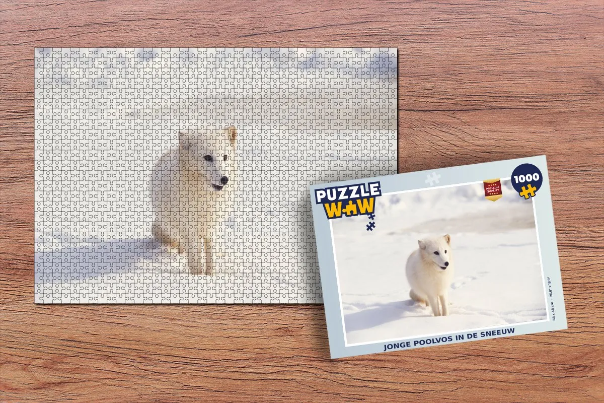 PuzzleWow Vos Sneeuw Legpuzzel 1000 Stuks - Wit