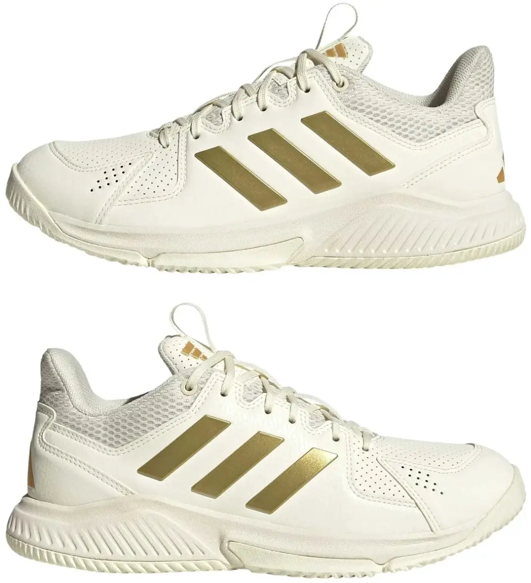 Adidas Court Flight Dames Indoorschoenen - Wit/Goud - 36 2/3
