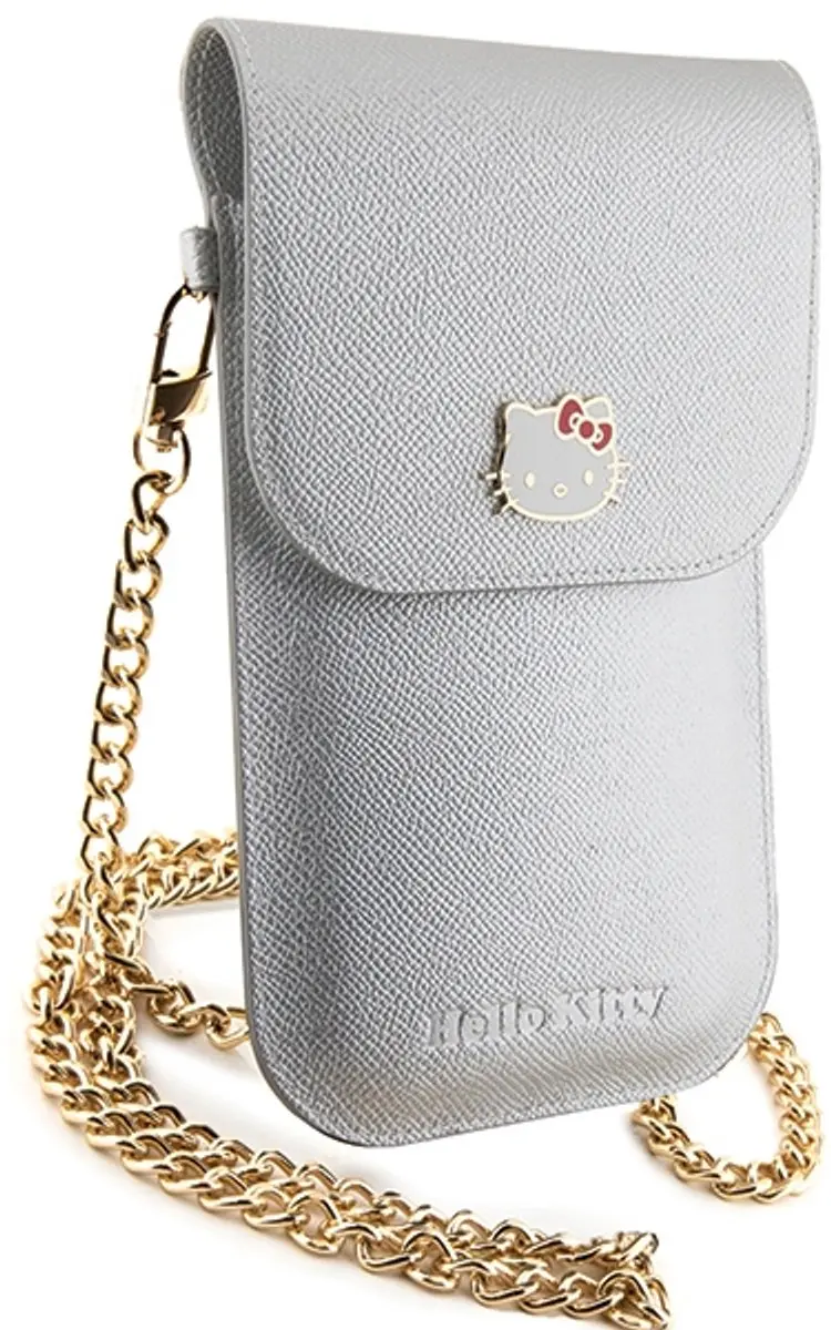 Hello Kitty Leren Tas - Metaal Ketting Zilver