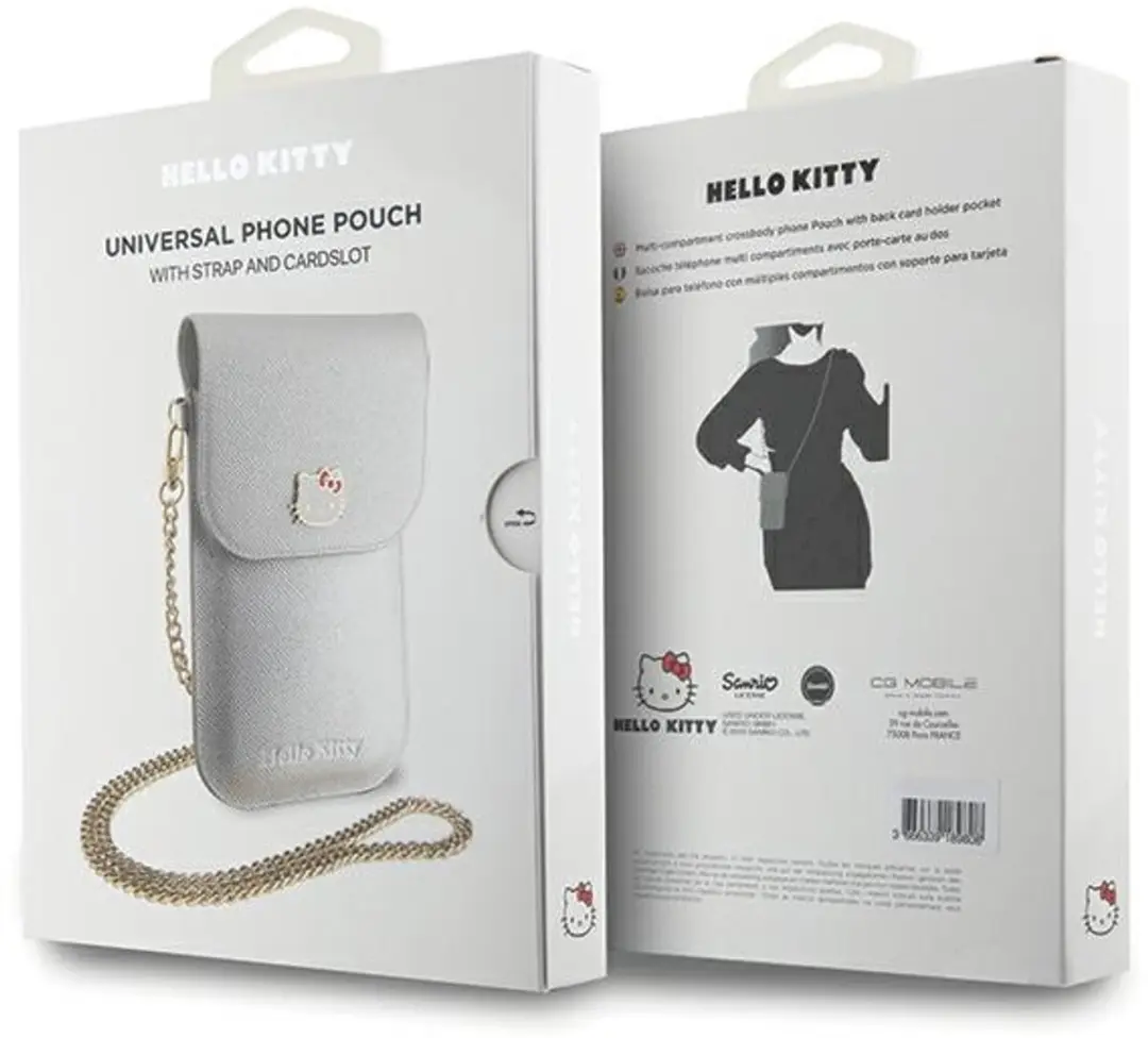 Hello Kitty Leren Tas - Metaal Ketting Zilver - afbeelding 6 van 6