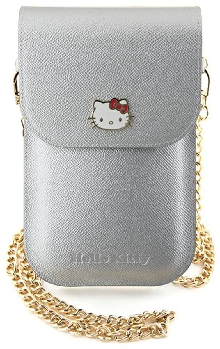 Hello Kitty Leren Tas - Metaal Ketting Zilver