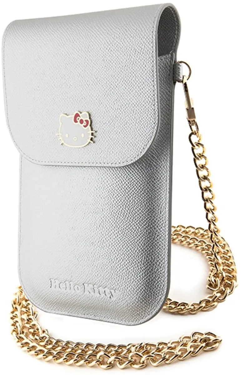 Hello Kitty Leren Tas - Metaal Ketting Zilver