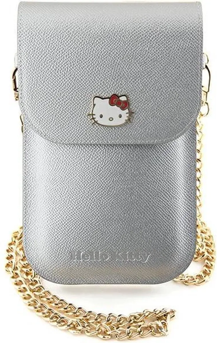 Hello Kitty Leren Tas - Metaal Ketting Zilver