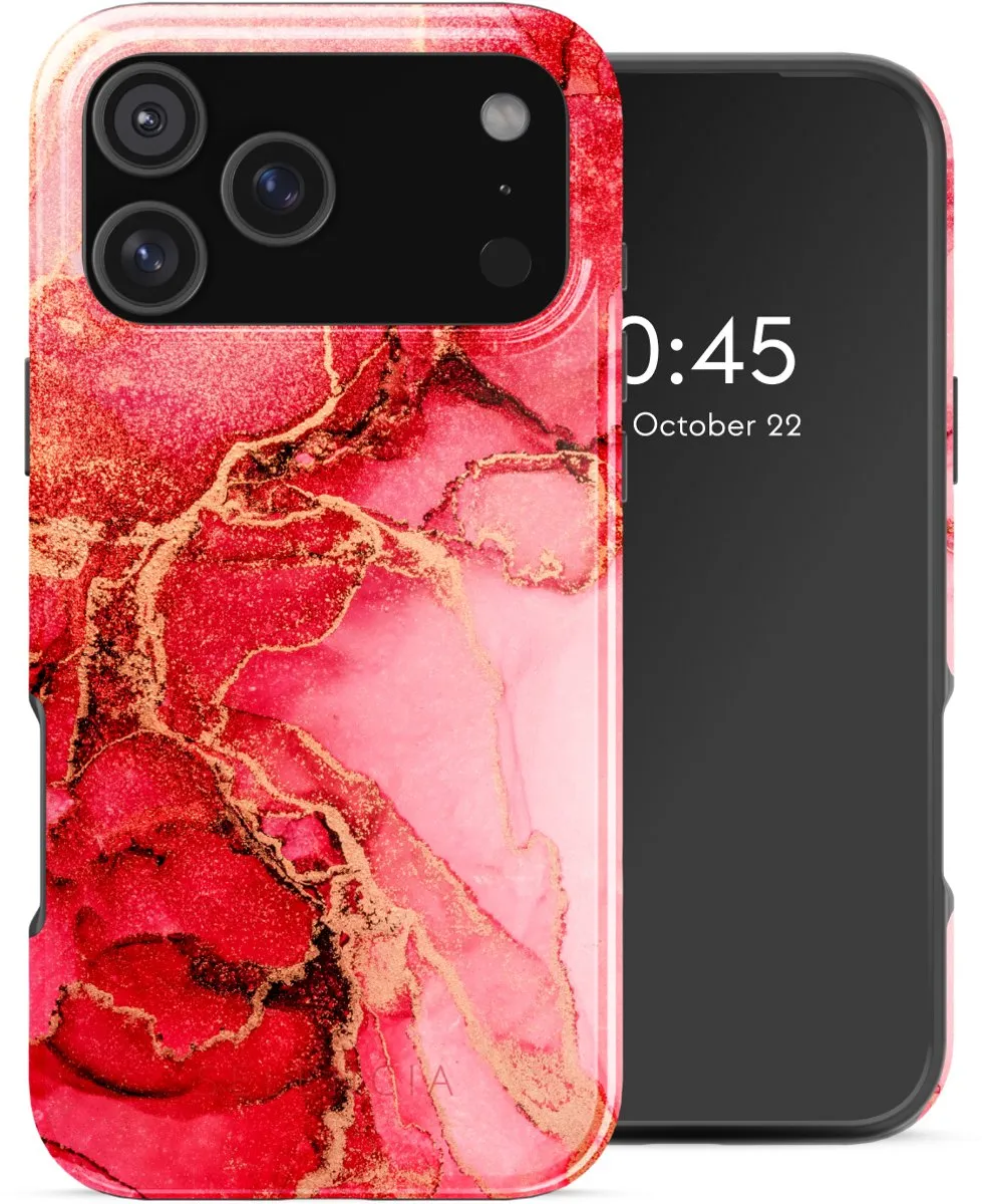 Selencia Hoesje iPhone 17 Pro Max Rosy Marble - MagSafe