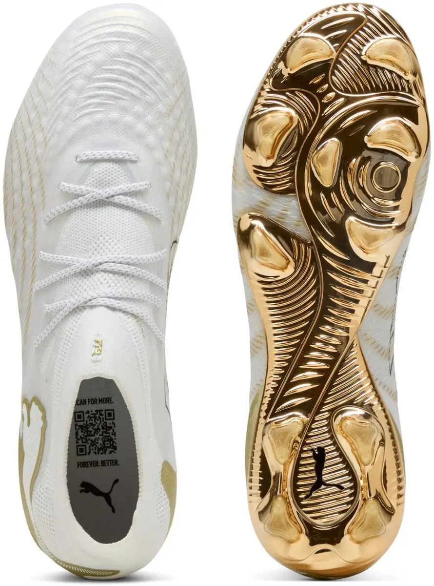 Puma Future 9 Ultimate FG Voetbalschoenen 41 - Witte/Metallic Gold/Zwart - afbeelding 3 van 6