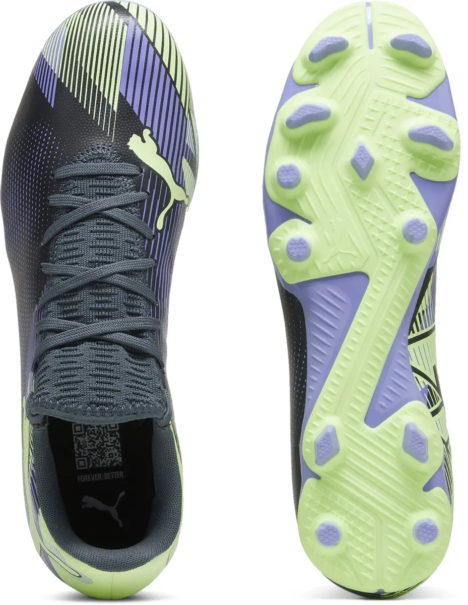 Puma Future 7 Play FG/AG Sportschoenen - Maat 40 - Grijs/Elektro Paars/Appel
