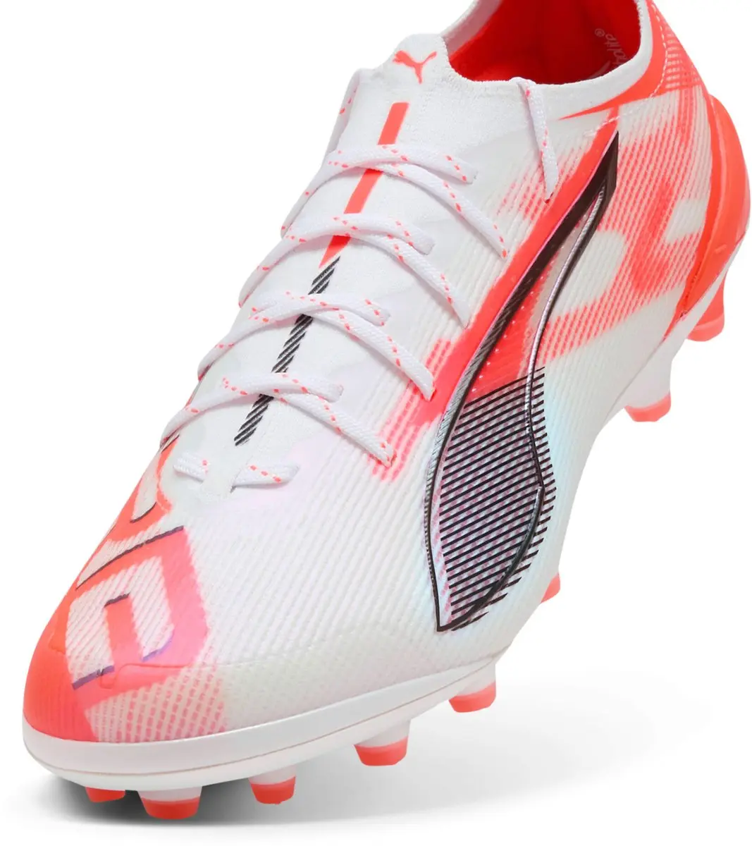 Puma Ultra 5 Ultimate AG Voetbalschoenen - 41 - White/Black/Glowing/Red