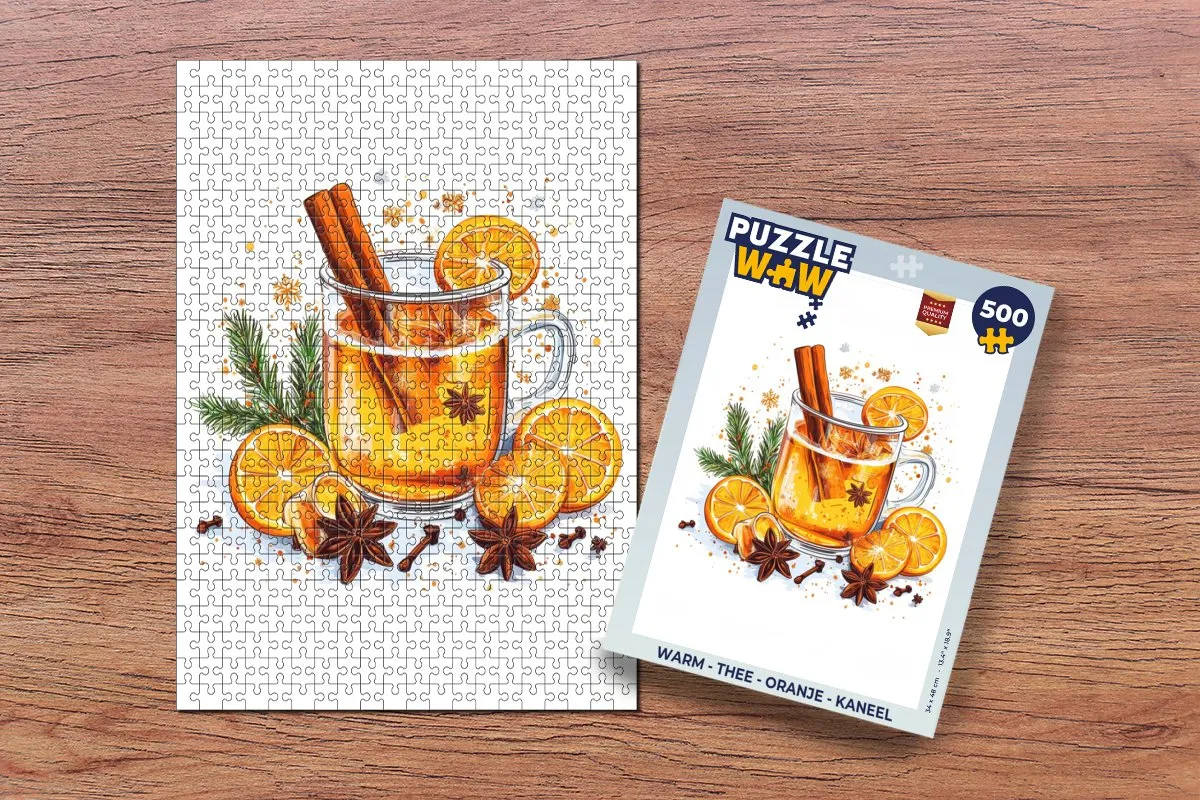PuzzleWow Legpuzzel 500 Stuks - Thee Oranje - MPN 8721169408170