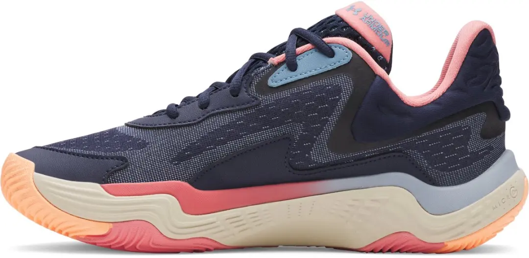 Under Armour Spawn 7 Basketbalschoenen - 44 - Blauw - afbeelding 3 van 6