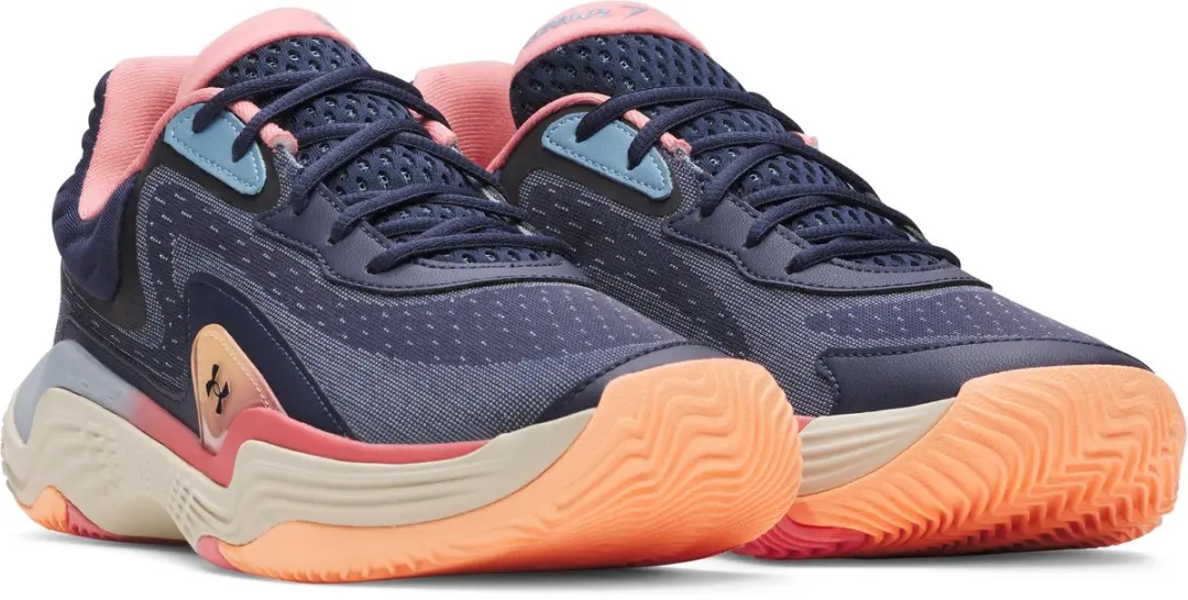 Under Armour Spawn 7 Basketbalschoenen - 44 - Blauw - afbeelding 5 van 6