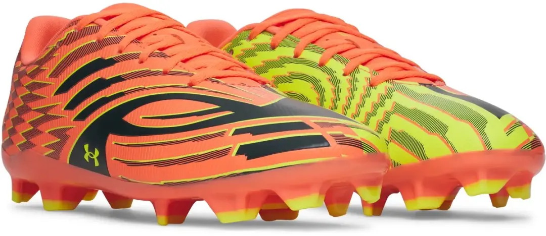 Under Armour Shadow Select 4 FG Voetbalschoenen - 42 - Electric Tangerine/Arden Green/High Vis Geel
