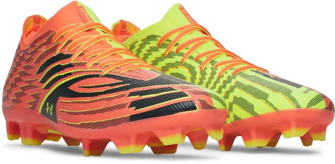 Under Armour Shadow Pro 4 FG Voetbalschoenen - 42 - Electric Tangerine/Arden Green/High Vis Yellow