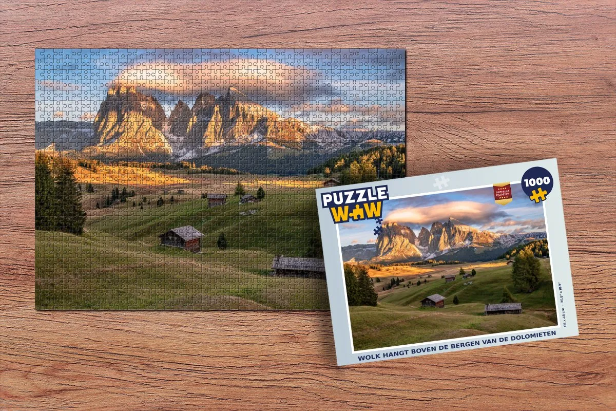 PuzzleWow Wolk boven Dolomieten Legpuzzel 1000 Stuks - Multicolor