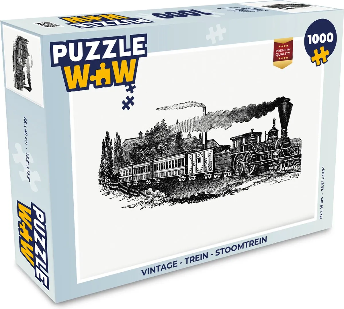 PuzzleWow Vintage Stoomtrein Legpuzzel 1000 Stuks - Multicolor