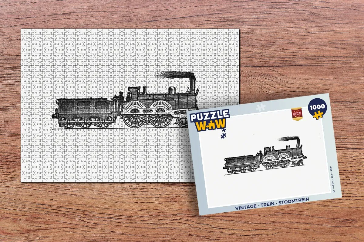 PuzzleWow Vintage Stoomtrein Legpuzzel 1000 Stuks - Multicolor