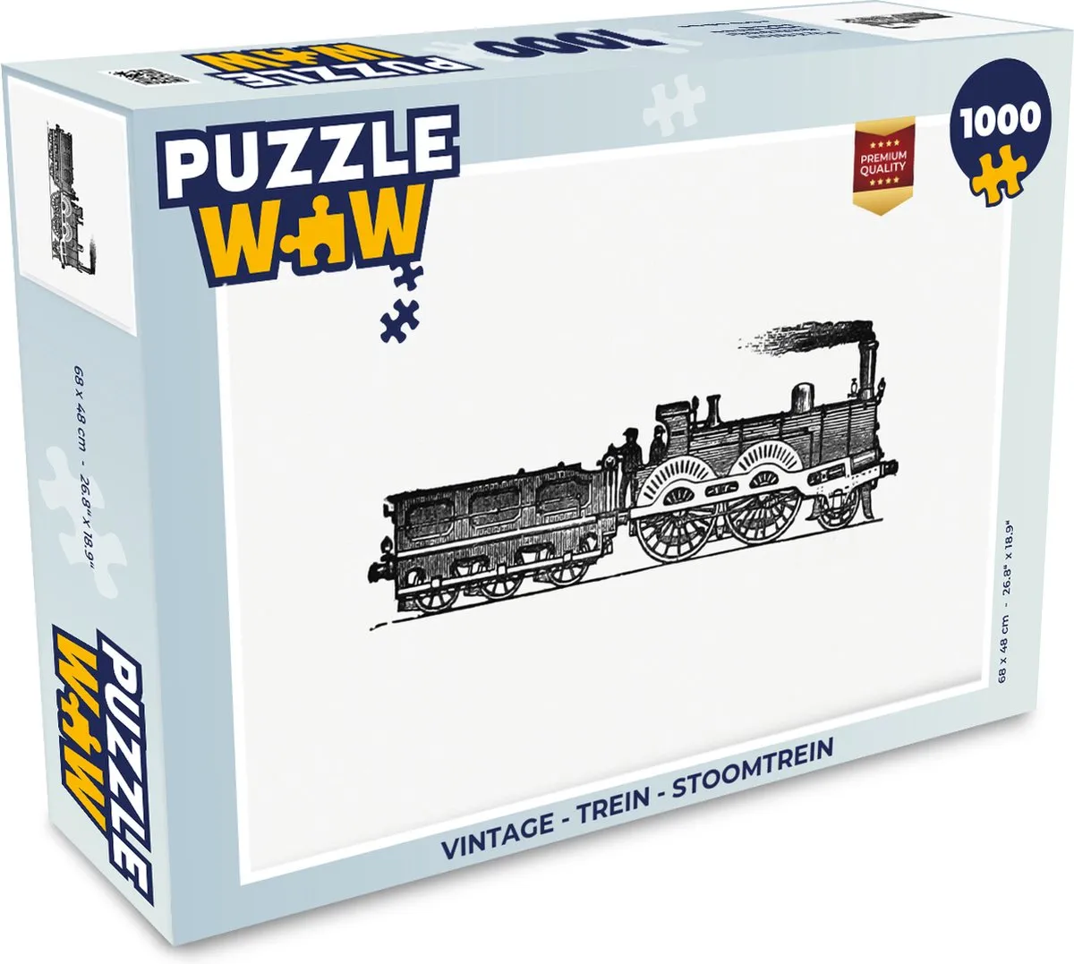 PuzzleWow Vintage Stoomtrein Legpuzzel 1000 Stuks