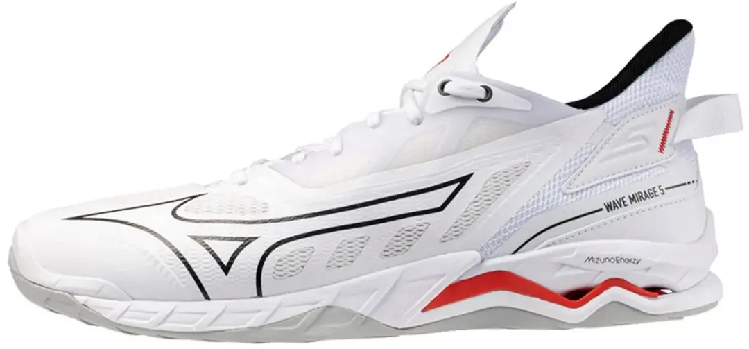 Mizuno Wave Mirage Indoor Schoenen 40.5 - Wit/Zwart/Rood