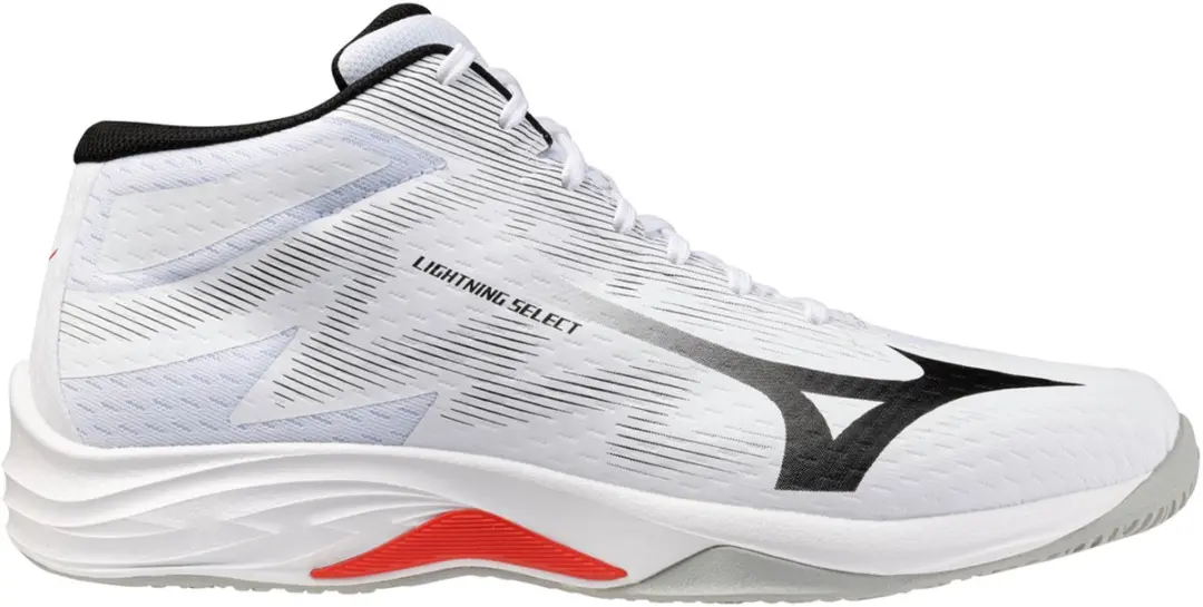 Mizuno Lightning Select Mid Indoor Schoenen 42 - White/Black/Fiery Red