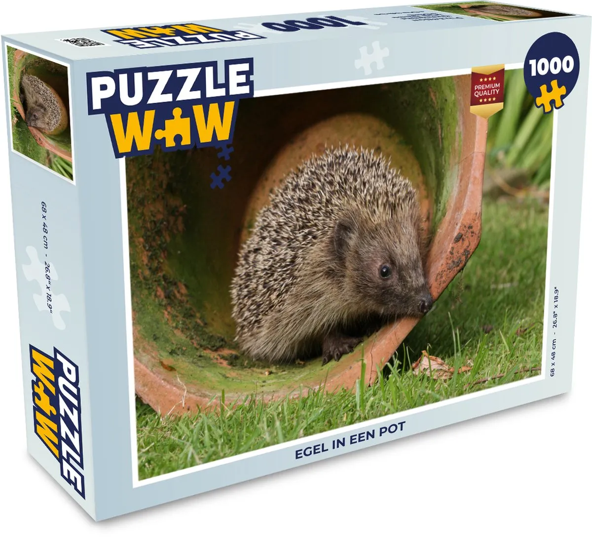 PuzzleWow Legpuzzel Egel in een Pot 1000 Stuks - Multicolor