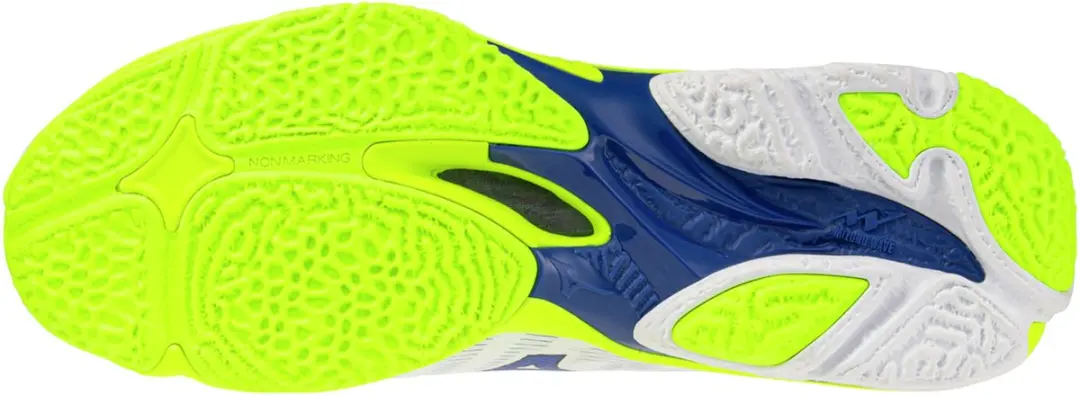 Mizuno Wave Lightning Elite Indoor Schoenen - 46.5 - Wit/Lichtgeel/Blauw
