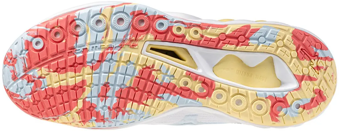 Mizuno Wave Luminous Indoorschoenen - Dames - Maat 43 - Wit/Calypso Coral/Pale Banana - afbeelding 6 van 6