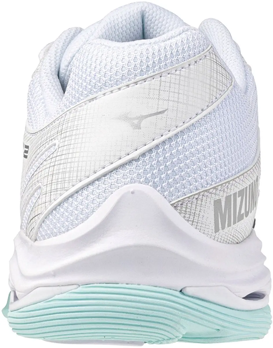 Mizuno Wave Voltage 2 Indoorschoenen Dames 42 - Wit/Zilver/Lichtblauw - afbeelding 5 van 6