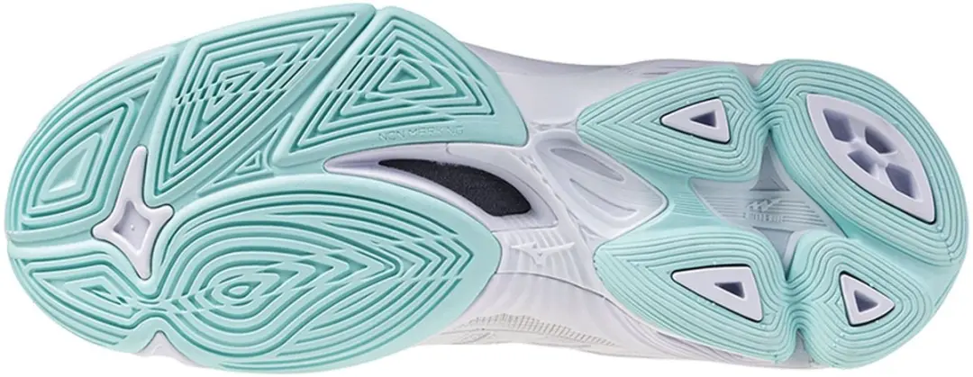 Mizuno Wave Voltage 2 Indoorschoenen Dames 42 - Wit/Zilver/Lichtblauw - afbeelding 6 van 6