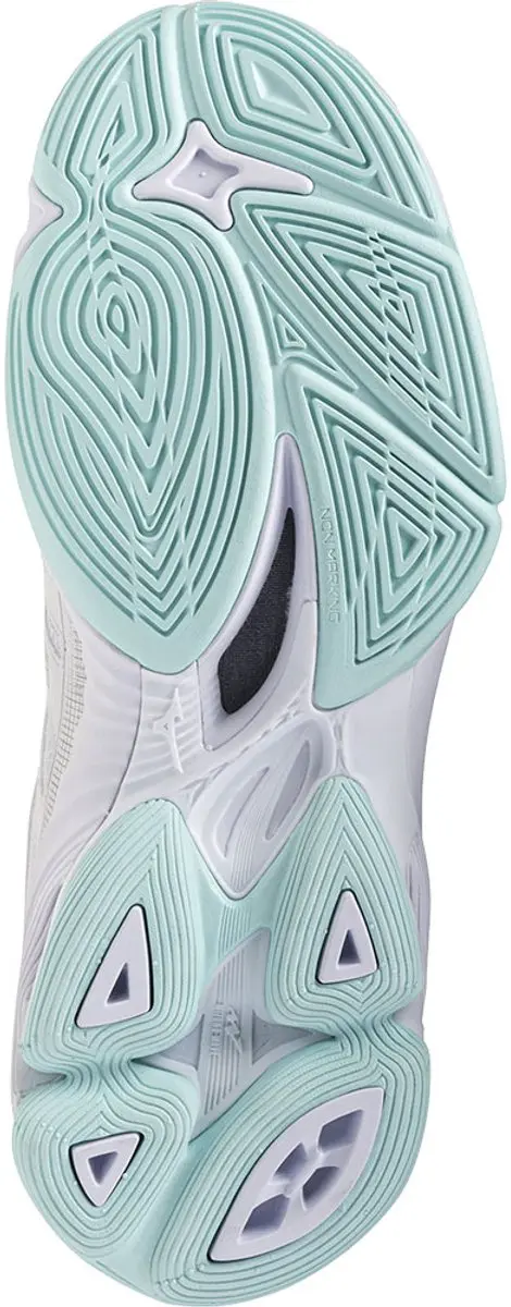 Mizuno Wave Voltage 2 Indoorschoenen Dames 42 - Wit/Zilver/Lichtblauw - afbeelding 3 van 6