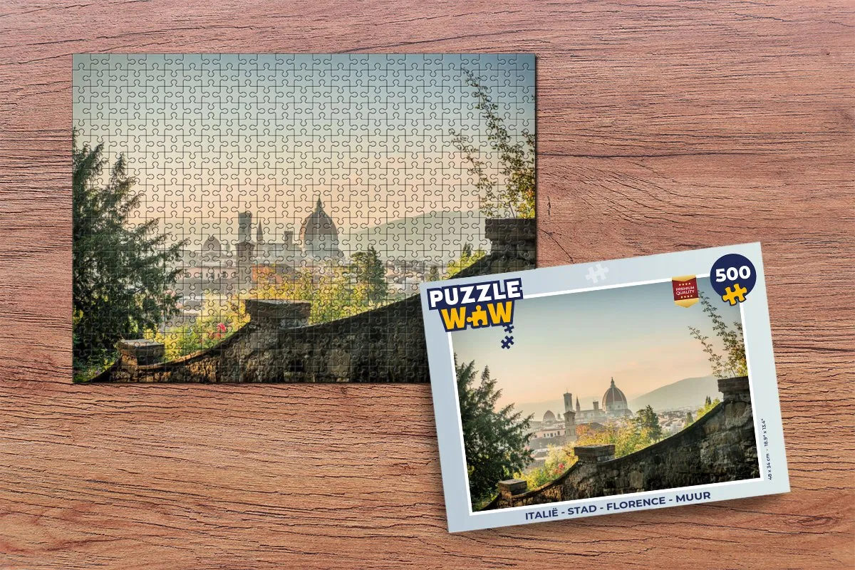 PuzzleWow Florence in Italië Legpuzzel 500 Stuks - Multicolor